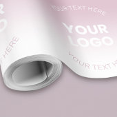 Je Logo | Modern Stof Roze & Witte Ombre Cadeaupapier