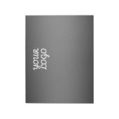 Je logo & moderne donkergrijze bewerkbare kleur om notitieblok (Gedraaid)