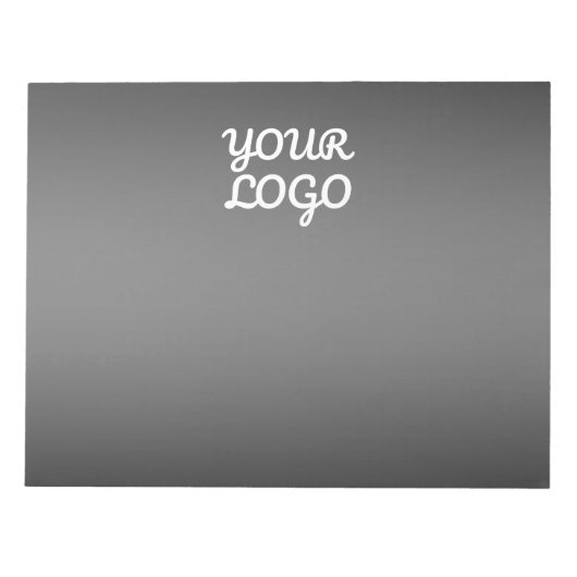 Je logo & moderne donkergrijze bewerkbare kleur om notitieblok (Voorkant)