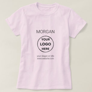 Je Logo naam Roze zakelijke medewerker T-shirt