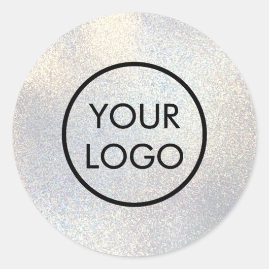 je logo op faux glitter ronde sticker (Voorkant)