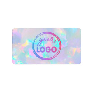 je logo op pastel opal gemstone etiket