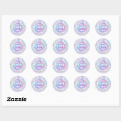 je logo op pastel opal gemstone ronde sticker (Vel)