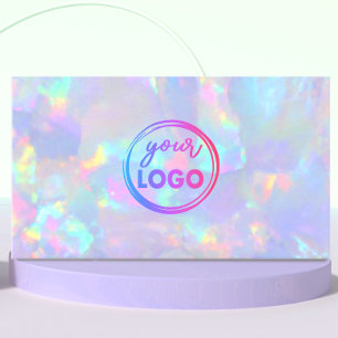 je logo op pastel opal gemstone visitekaartje