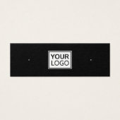 Je logo QR-code zwarte stud oorspoonkaart Mini Visitekaartjes (Voorkant)