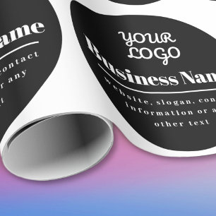 Je Logo Retro-Moderne Zwart & Wit Cadeaupapier