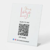 Je Logo scannen naar betaling Reclamebord Met Voetstuk (Voorkant)