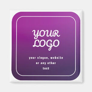 Je Logo & Stijlvolle Licht naar Donker Paarse Ombr Magneet