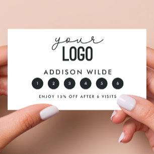 Je Logo Zwart En Wit Minimaal Loyalty Card
