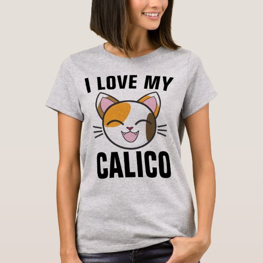 Je LOVE MES T-Shirts CHAT CALICO (Devant)