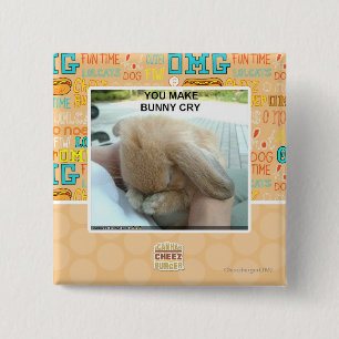 Je maakt bunny huilen vierkante button 5,1 cm