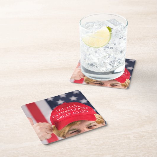 Je maakt de vaderschap weer geweldig vierkante kartonnen onderzetter (Insitu)