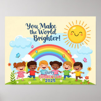 Je maakt de wereld helderder Kinderendagposter Poster