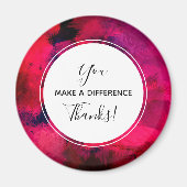 Je maakt een verschil donkerrood en Paars Abstract Magneet (Voorkant)