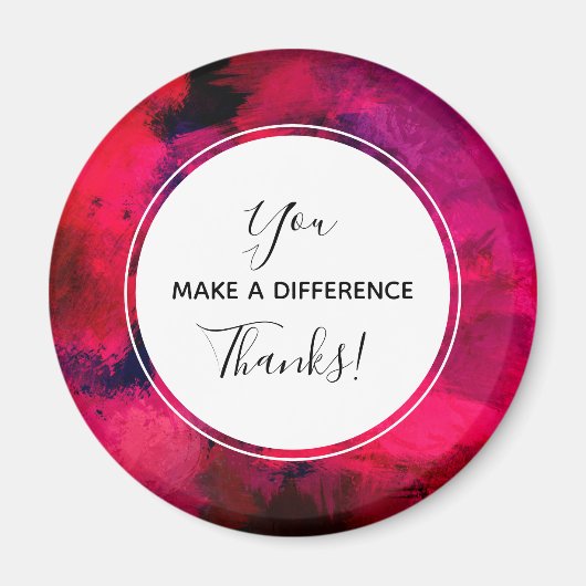 Je maakt een verschil donkerrood en Paars Abstract Magneet (Voorkant)