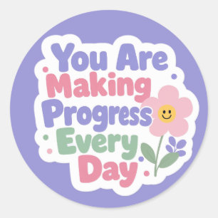 Je Maakt Elke Dag Voortgang Ronde Sticker