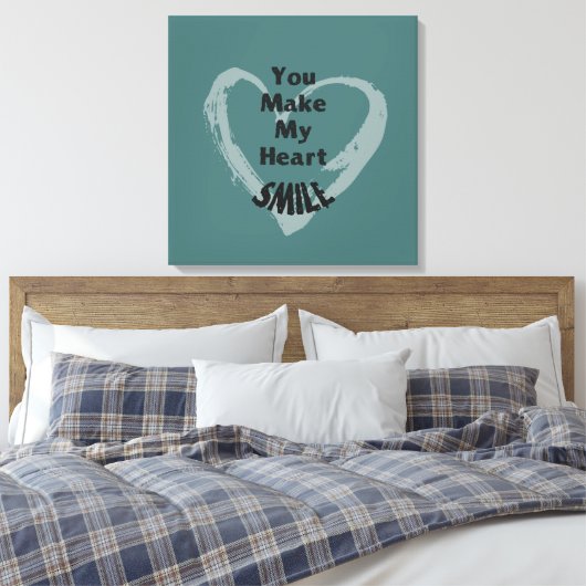 Je maakt me glimlachen canvas afdruk (Insitu (Slaapkamer))