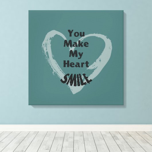 Je maakt me glimlachen canvas afdruk (Insitu (Houten vloer))