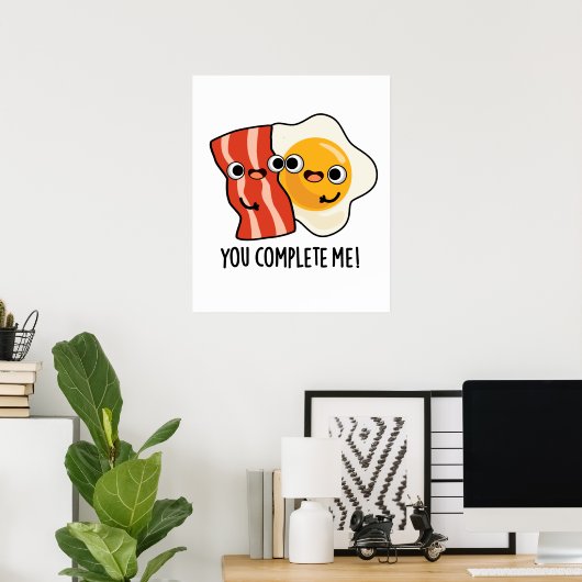Je maakt me grappig, Bacon Egg Pun Poster (Thuiskantoor)