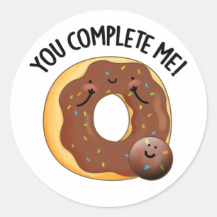 Je maakt me grappig eten donut pun ronde sticker