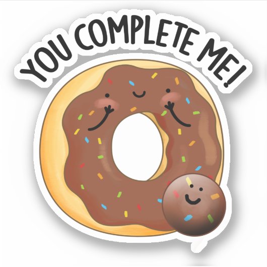 Je maakt me grappig eten donut pun sticker (Voorkant)