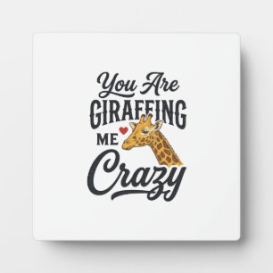 Je maakt me helemaal gek, grappig giraffe T-shirt_ Fotoplaat
