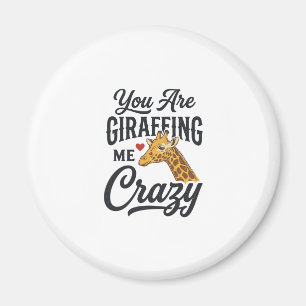 Je maakt me helemaal gek, grappige giraffe T-shirt Magneet