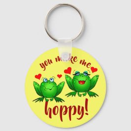 Je maakt me hoppy Cheerful Fun Green Kikkers Sleutelhanger