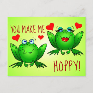 Je maakt me hoppy Cute Fun Romantic Frogs in Love Briefkaart