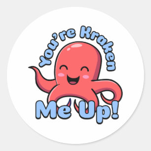 Je maakt me kapot! Schattigee lachende octopus Car Ronde Sticker