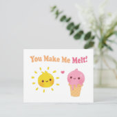Je maakt me vlekken, zon en ijs, liefdesHumor Briefkaart (Staand voorkant)