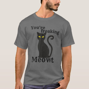 Je maakt me vrij uit Meow Black Cat Hallow T-shirt