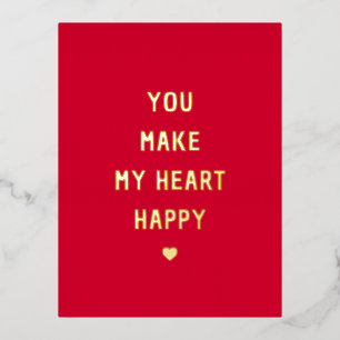 Je maakt mijn hart gelukkige Valentijn Folie Feestdagen Briefkaart