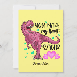 Je maakt mijn hart Saur Dinosaur Valentijnsdag Kaart