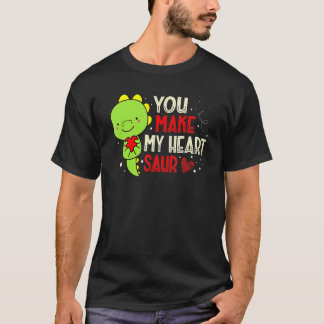 Je maakt mijn hart saur dinosaurusliefhebber Valen T-shirt