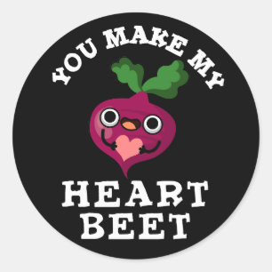 Je maakt mijn hartbiet grappny Veggie Pun Dark BG Ronde Sticker