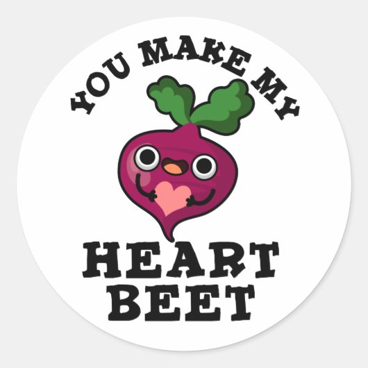 Je maakt mijn hartbiet grappny Veggie Pun Ronde Sticker (Voorkant)