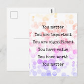 Je maakt Stippen voor positieve bevestiging van ty Briefkaart (Voorkant / Achterkant)