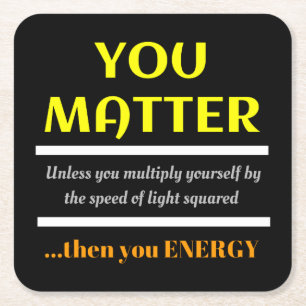 Je maakt wetenschappelijke woordspun vierkante kartonnen onderzetter