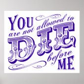 je mag niet sterven voor mij poster (Voorkant)