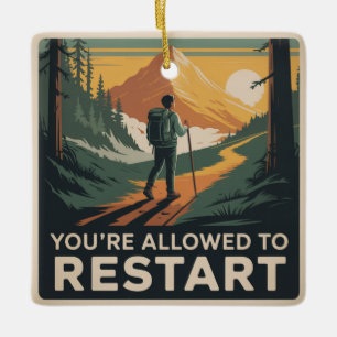 Je mag opnieuw beginnen keramisch ornament