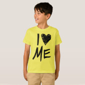 Je m'aime, T-shirt visuel jaune de filles (Devant entier)