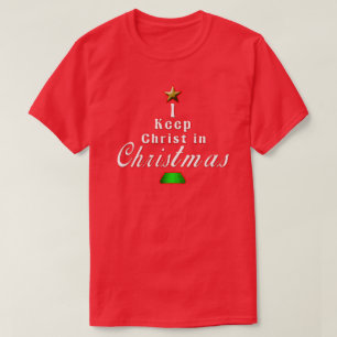 Je maintiens le Christ dans le T-shirt rouge de