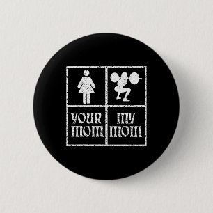 Je Mam Mijn Mam Bodybuilding Bodybuilder Gewichtsl Ronde Button 5,7 Cm