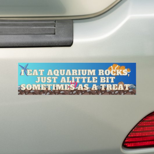 Je Mange Aquarium Rocks, autocollant de pare-chocs (En voiture)
