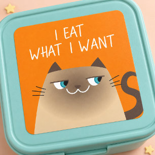 Je Mange Ce Que Je Veux Autocollant Chat Drôle Sia
