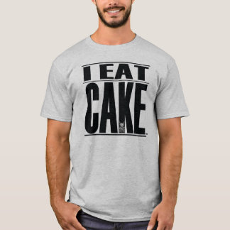 JE MANGE le gris de T-shirt de GÂTEAU des