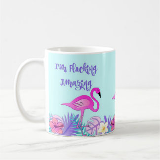 Je m'assemble stupéfier, tasse rose de Flamant