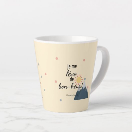 Je me luik de bon-heur! Tasse Latte Mok (Rechterhoek)