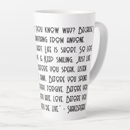 Je me sens toujours heureux latte tasse (Angle droit)
